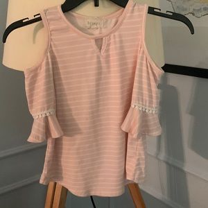 Girls 8 Tank with Off the Shoulder Sleeves